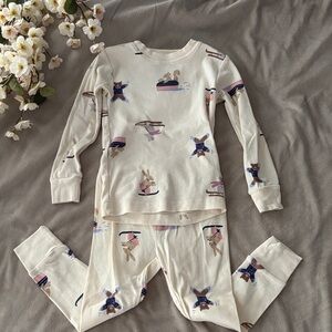 carter’s cream pajama set with animal design